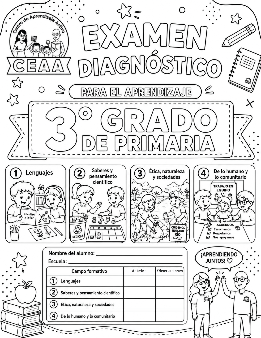 Examen Diagnóstico 3° Grado de Primaria en PDF