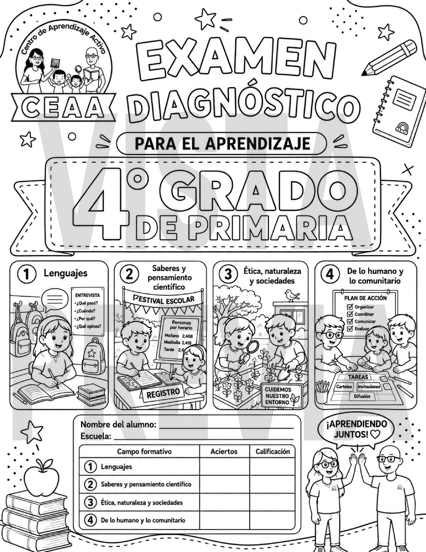 Examen Diagnóstico 4° Grado de Primaria