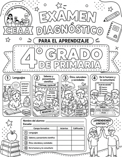 Examen Diagnóstico 4° Grado de Primaria en PDF