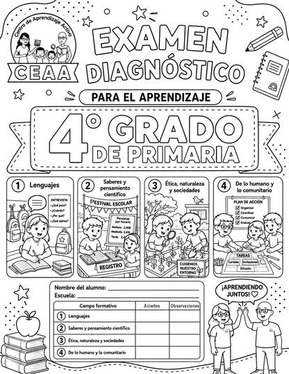 Examen Diagnóstico 4° Grado de Primaria en PDF