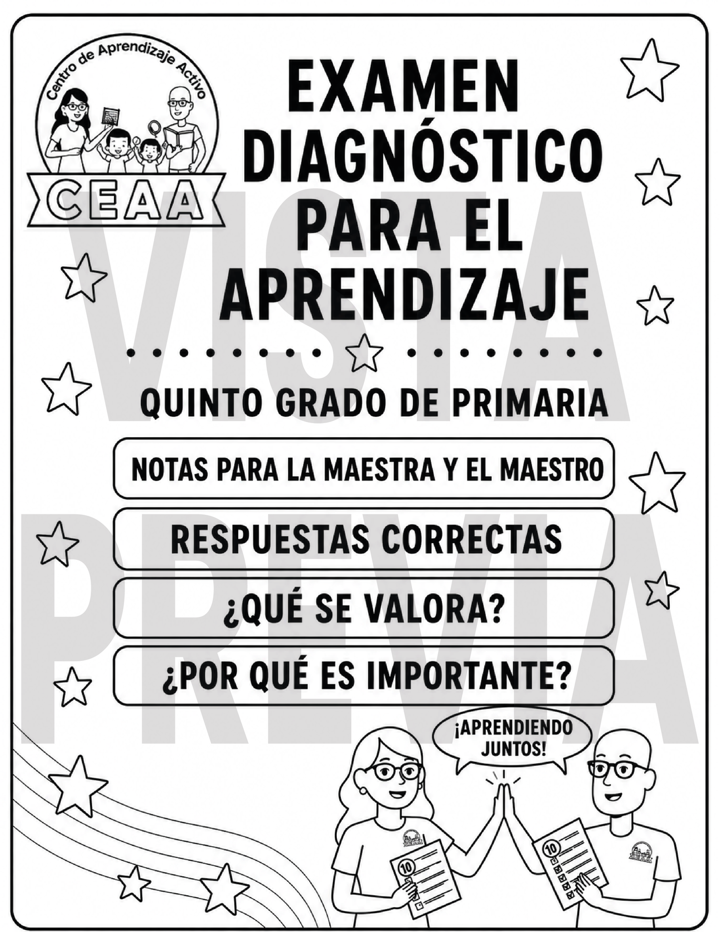 Examen Diagnóstico 5° Grado de Primaria en PDF
