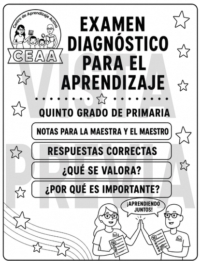 Examen Diagnóstico 5° Grado de Primaria en PDF