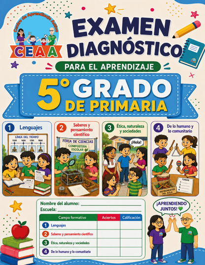 Examen Diagnóstico 5° Grado de Primaria en PDF