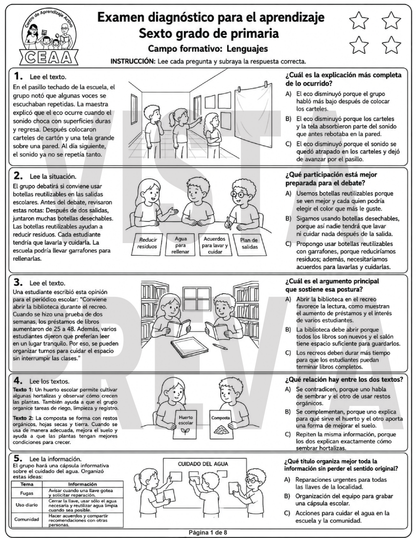 Examen Diagnóstico 6° Grado de Primaria