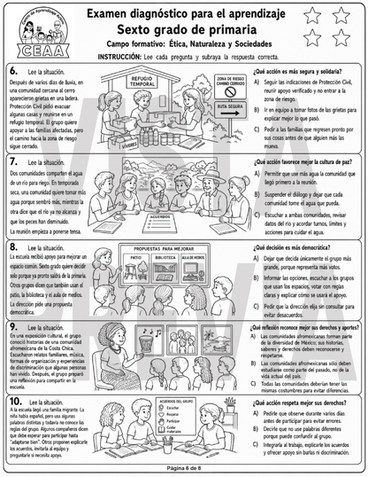 Examen Diagnóstico 6° Grado de Primaria