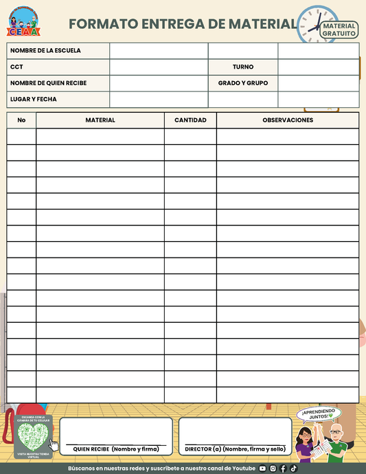 FORMATO ENTREGA DE MATERIAL en PDF