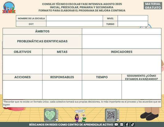 FORMATO PARA ELABORAR EL PROGRAMA DE MEJORA CONTINUA en PDF