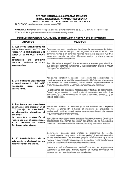 Formato de Producto CTE Fase Intensiva Tema 1 y 2 Editable en Word