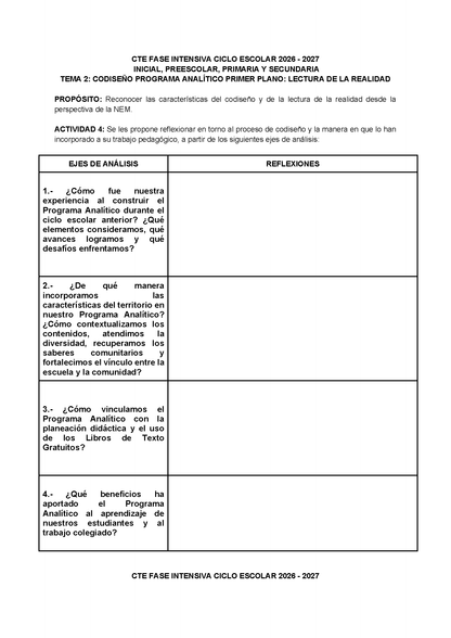 Formato de Producto CTE Fase Intensiva Tema 1 y 2 Editable en Word