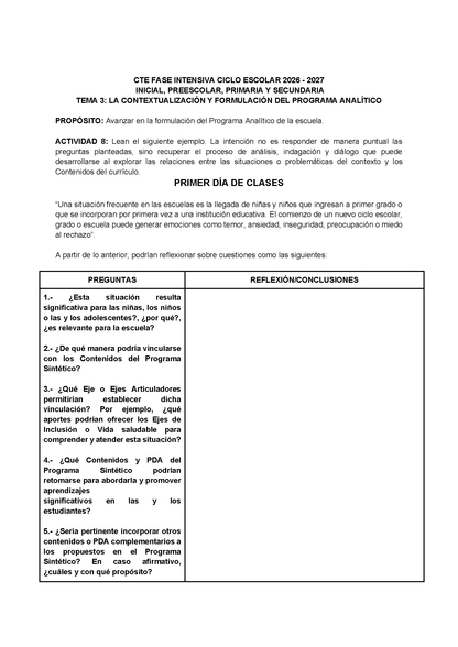 Formato de Producto CTE Fase Intensiva Tema 3 y 4 Editable en Word