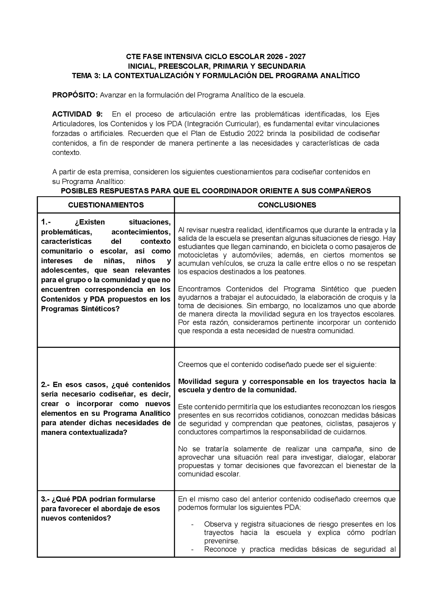 Formato de Producto CTE Fase Intensiva Tema 3 y 4 Editable en Word