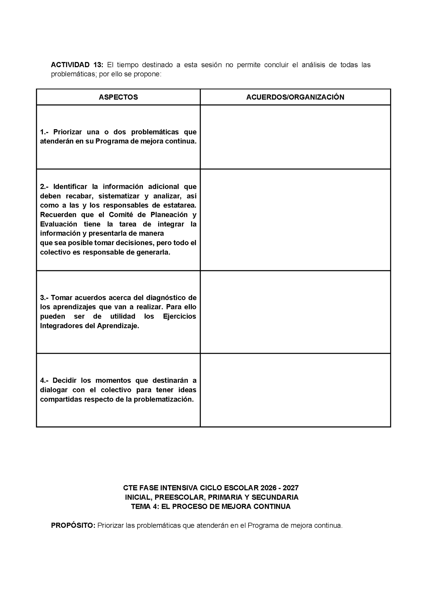 Formato de Producto CTE Fase Intensiva Tema 3 y 4 Editable en Word