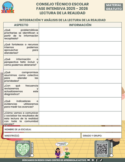 Formato para Realizar la Lectura de la Realidad Escolar en PDF FASE INTENSIVA 2025 2026
