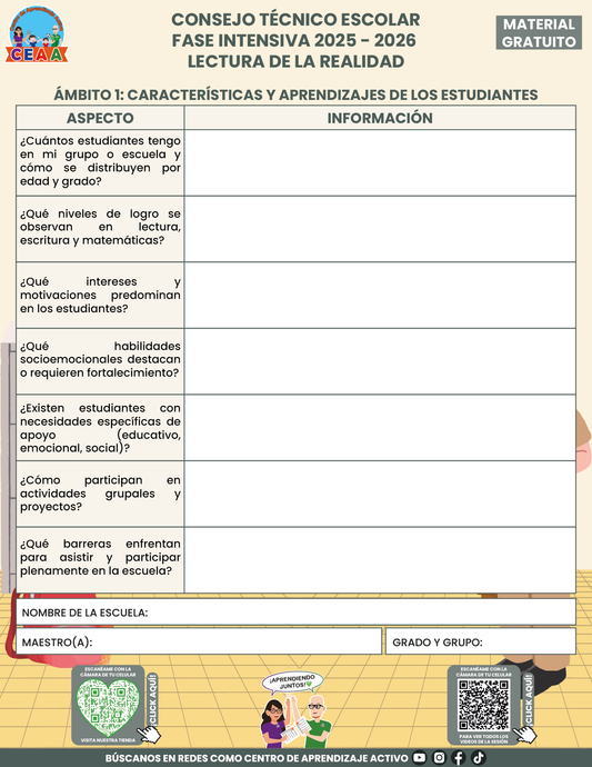 Formato para Realizar la Lectura de la Realidad Escolar en PDF FASE INTENSIVA 2025 2026