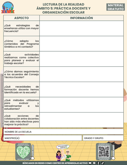 Formato para Realizar la Lectura de la Realidad Escolar para Directores en PDF