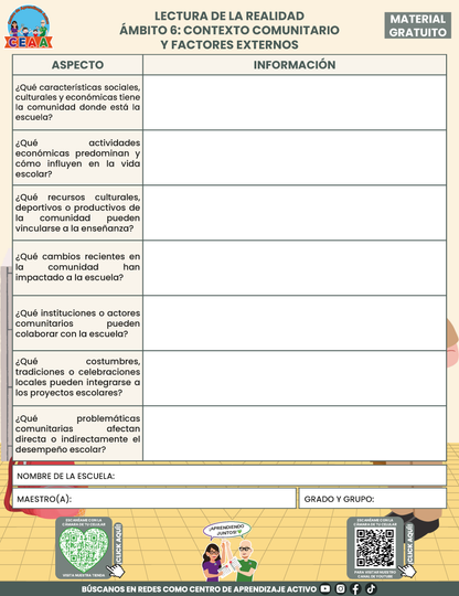 Formato para Realizar la Lectura de la Realidad Escolar para Directores en PDF