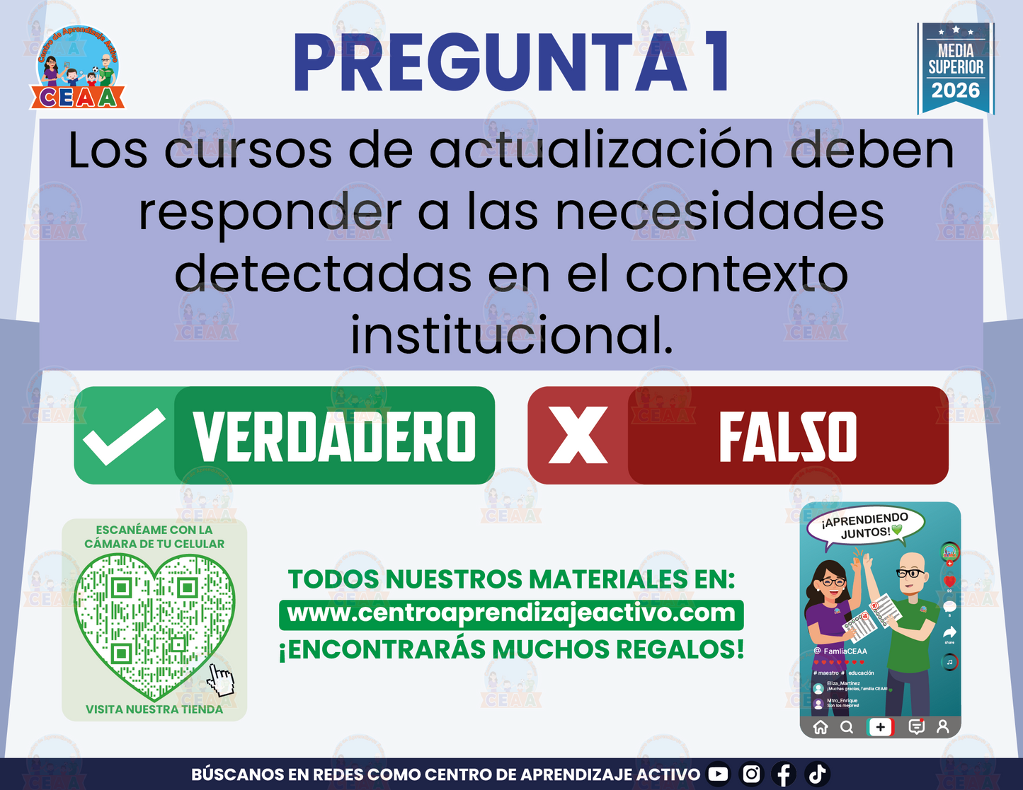Cuadernillo de Estudio - Guía para validar Acciones de Formación y Actualización Docente - Verdadero o Falso - Media Superior