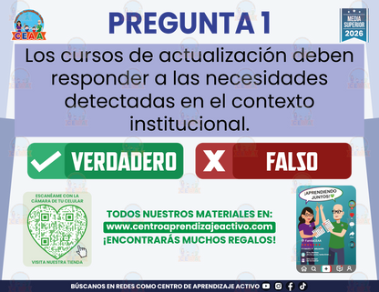 Cuadernillo de Estudio - Guía para validar Acciones de Formación y Actualización Docente - Verdadero o Falso - Media Superior