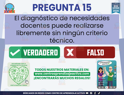 Cuadernillo de Estudio - Guía para validar Acciones de Formación y Actualización Docente - Verdadero o Falso - Media Superior