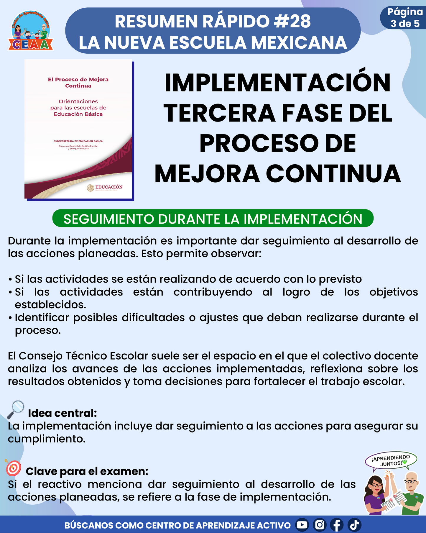 Resumen Rápido #28: IMPLEMENTACIÓN TERCERA FASE DEL PROCESO DE MEJORA CONTINUA