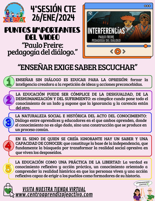 PUNTOS IMPORTANTES DEL VIDEO: "ENSEÑAR EXIGE SABER ESCUCHAR"
