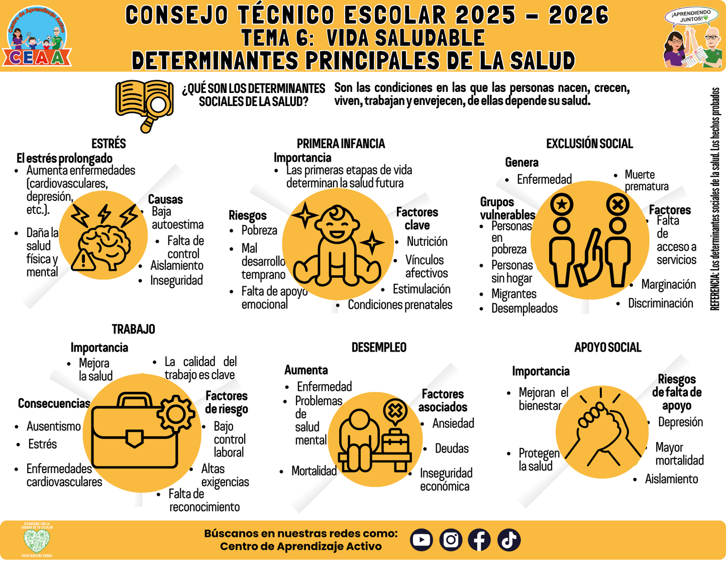 Infografía: TEMA 6: VIDA SALUDABLE - DETERMINANTES PRINCIPALES DE LA SALUD (Editable en PowerPoint)