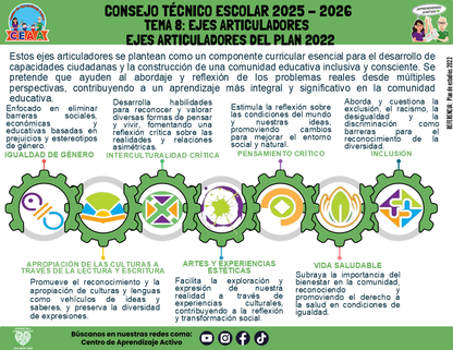 Infografía: TEMA 8: EJES ARTICULADORES - EJES ARTICULADORES DEL PLAN 2022 (Editable en PowerPoint)