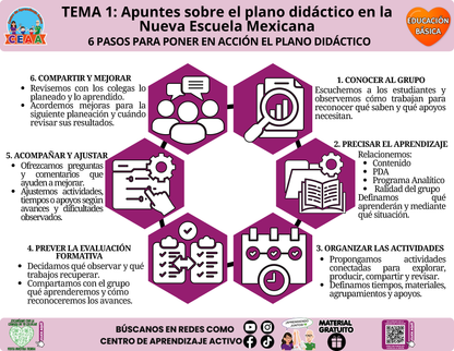 Infografía CTE Educación Básica Tema 1 - 6 PASOS PARA PONER EN ACCIÓN EL PLANO DIDÁCTICO en PDF