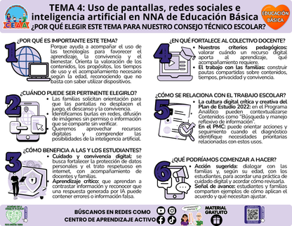 Infografía CTE Sesión 1 Educación Básica TEMA 4: Uso de pantallas, redes sociales e inteligencia artificial en NNA de Educación Básica - ¿POR QUÉ ELEGIR ESTE TEMA PARA NUESTRO CONSEJO TÉCNICO ESCOLAR? en PDF