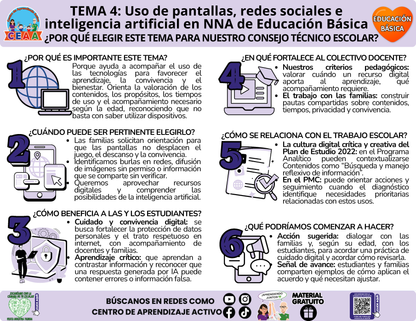Infografía CTE Educación Básica Tema 4 - Uso de pantallas, redes sociales e inteligencia artificial en NNA de Educación Básica - ¿POR QUÉ ELEGIR ESTE TEMA PARA NUESTRO CONSEJO TÉCNICO ESCOLAR? en PDF