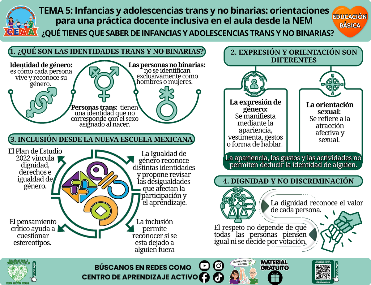 Infografía CTE Educación Básica Tema 5 - ¿QUÉ TIENES QUE SABER DE INFANCIAS Y ADOLESCENCIAS TRANS Y NO BINARIAS? en PDF