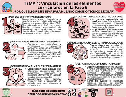Infografía CTE Sesión 1 Educación Secundaria TEMA 1: Vinculación de los elementos curriculares en la Fase 6 - ¿POR QUÉ ELEGIR ESTE TEMA PARA NUESTRO CONSEJO TÉCNICO ESCOLAR? en PDF