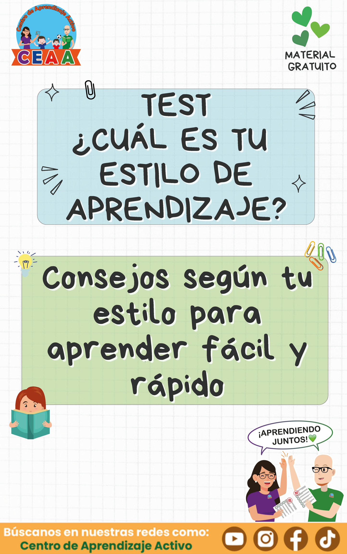 TEST ¿CUÁL ES TU ESTILO DE APRENDIZAJE? - Consejos según tu estilo para aprender fácil y rápido en PDF