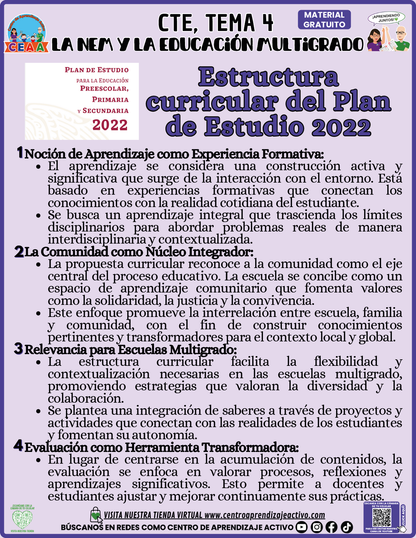 Infografía CTE Tema 4: Estructura curricular del Plan de Estudio 2022