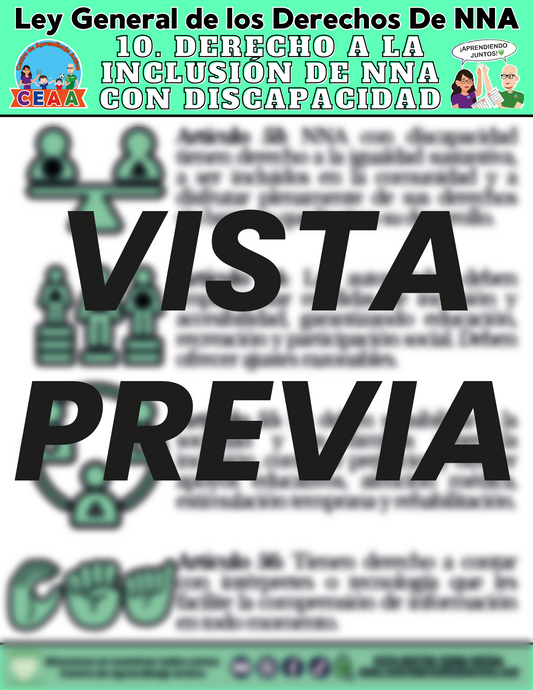 Infografía Ley General de los Derechos De NNA 10. DERECHO A LA INCLUSIÓN DE NNA CON DISCAPACIDAD