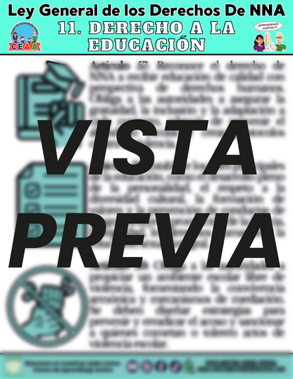 Infografía Ley General de los Derechos De NNA 11. DERECHO A LA EDUCACIÓN