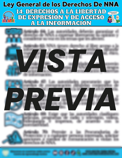 Infografía Ley General de los Derechos De NNA 14. DERECHOS A LA LIBERTAD DE EXPRESIÓN Y DE ACCESO A LA INFORMACIÓN