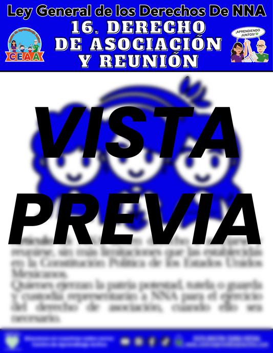 Infografía Ley General de los Derechos De NNA 16. DERECHO DE ASOCIACIÓN Y REUNIÓN