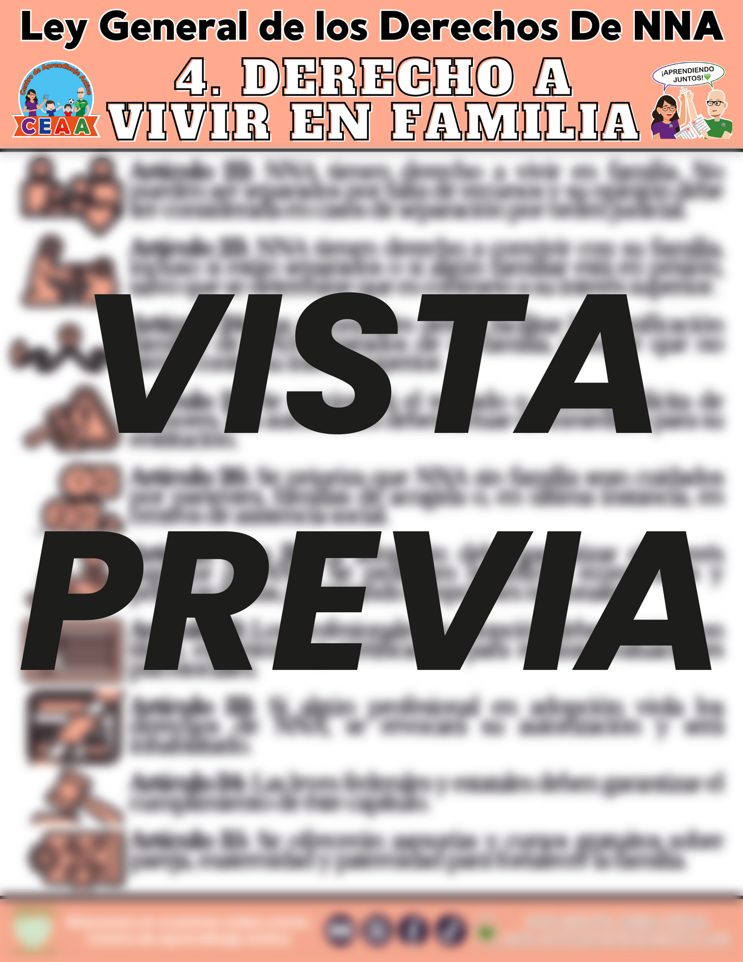 Infografía Ley General de los Derechos De NNA 4. DERECHO A VIVIR EN FAMILIA