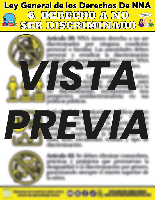 Infografía Ley General de los Derechos De NNA 6. DERECHO A NO SER DISCRIMINADO