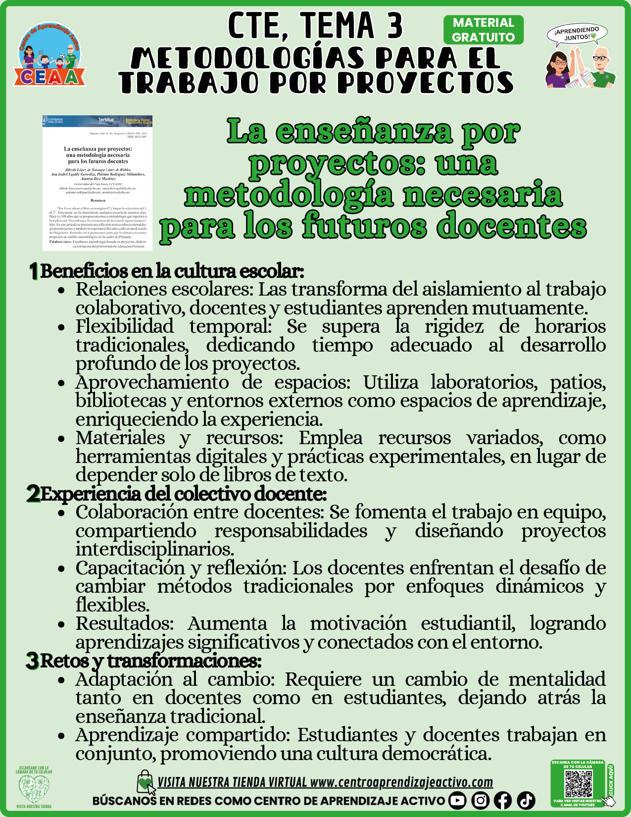 Infografía CTE Tema 3: La enseñanza por proyectos: una metodología necesaria para los futuros docentes