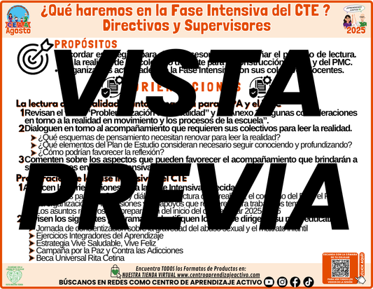 Infografía ¿Qué Haremos en la Fase Intensiva del CTE? Directivos y Supervisores
