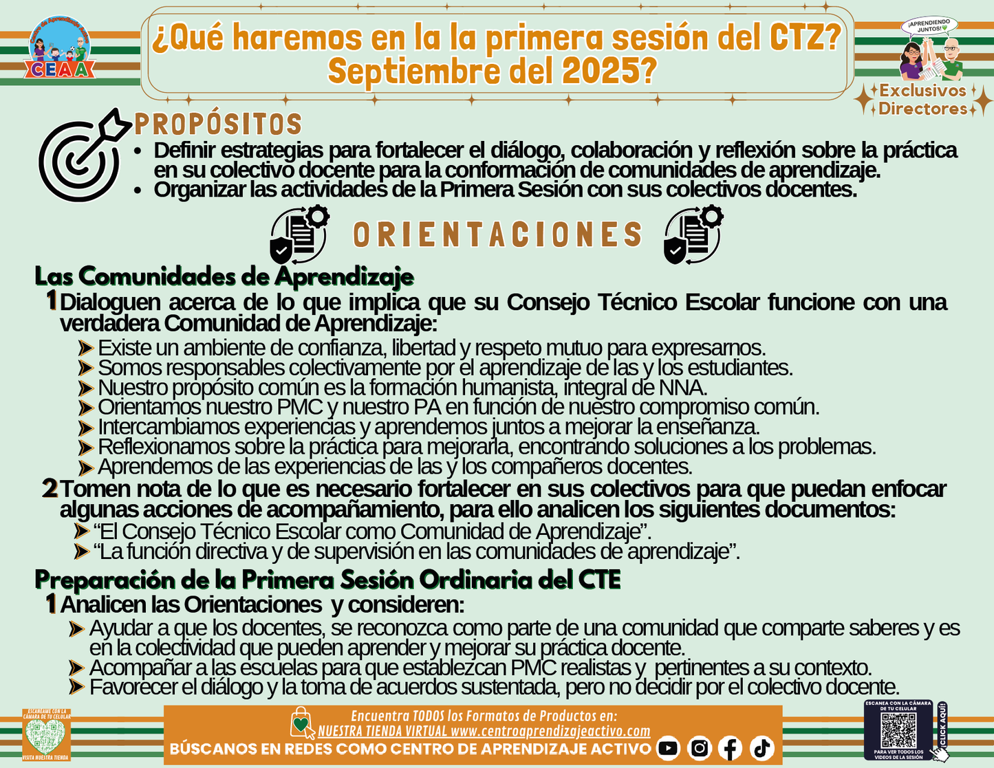 Infografía ¿Qué Haremos en la Sesión 1 CTE? Directores
