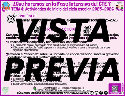 Infografía ¿Qué Haremos en la Sesión CTE? Tema 4 en PDF