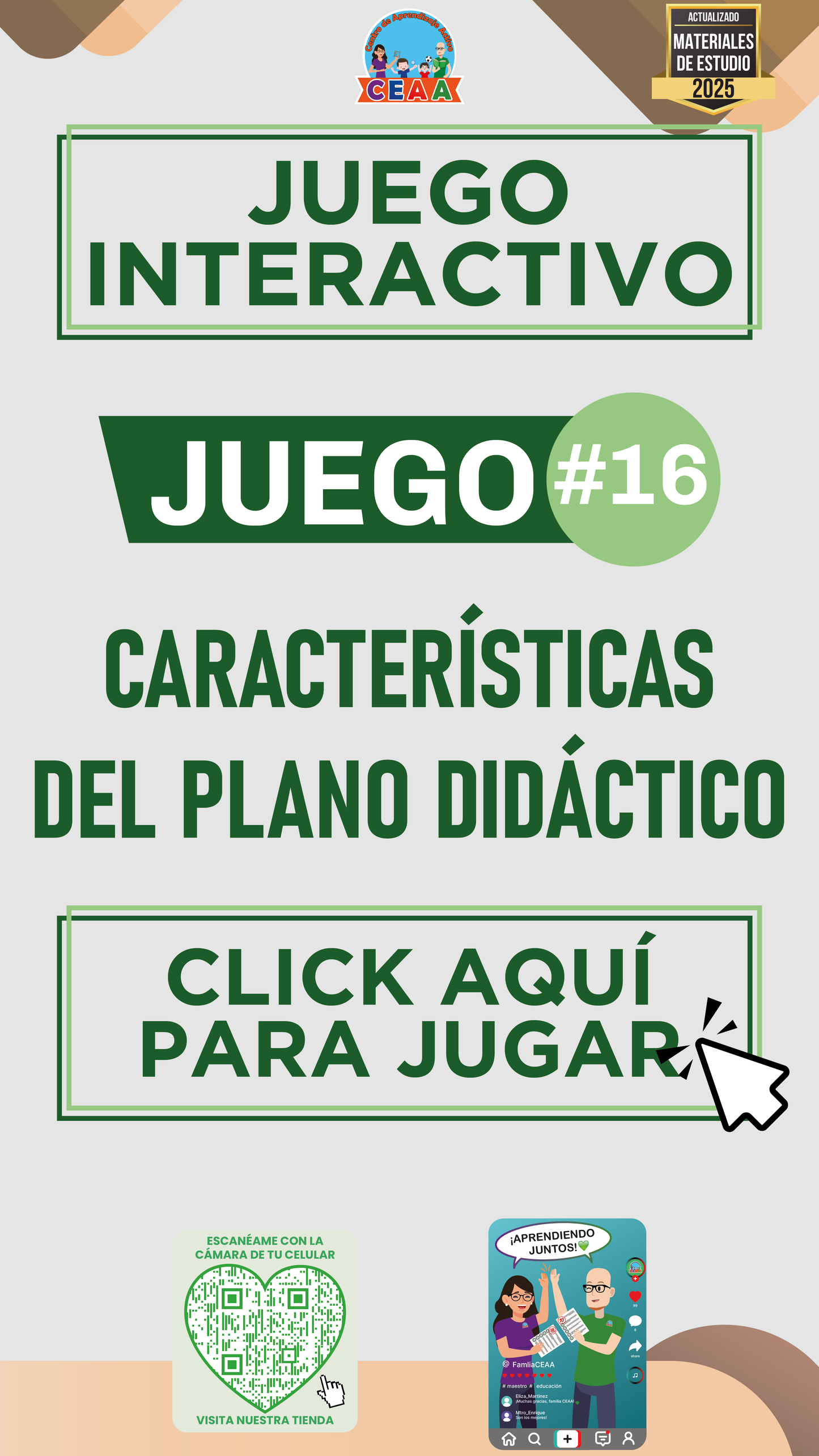 JUEGO INTERACTIVO #16: CARACTERÍSTICAS DEL PLANO DIDÁCTICO