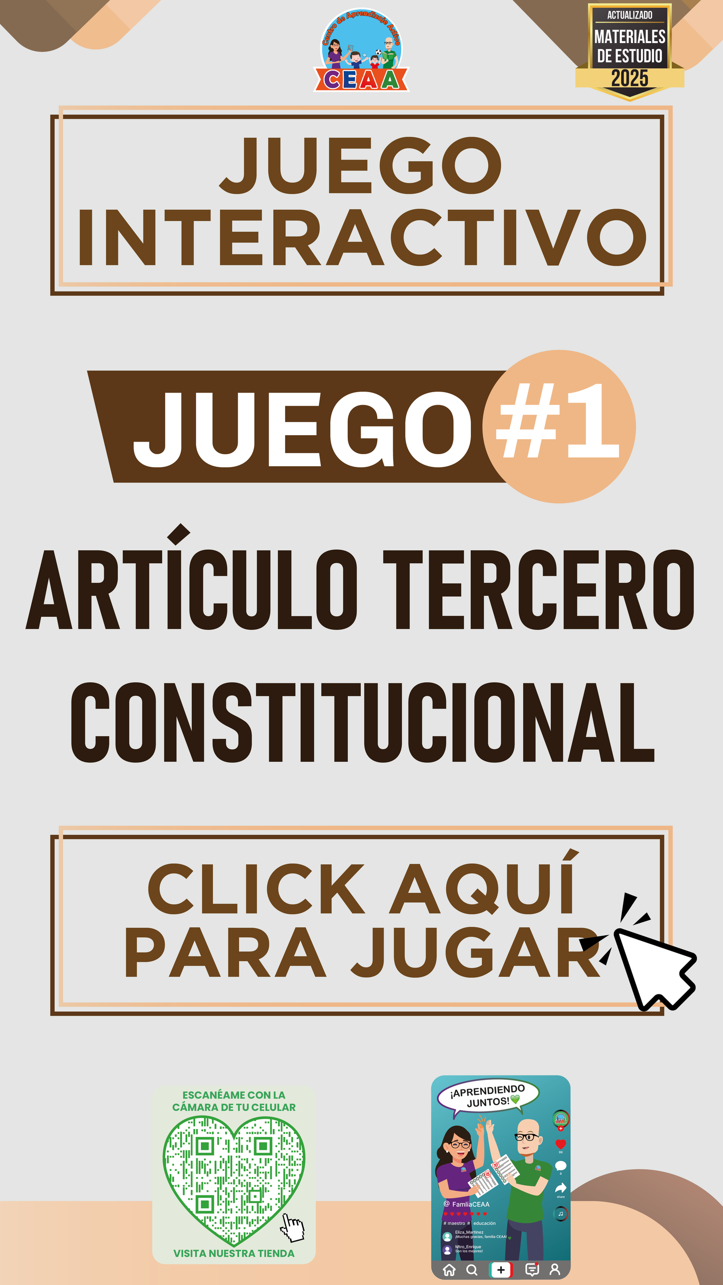 JUEGO INTERACTIVO #1: ARTÍCULO TERCERO CONSTITUCIONAL