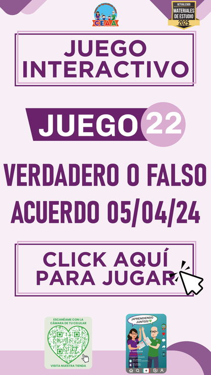 JUEGO INTERACTIVO #22: VERDADERO O FALSO ACUERDO 05/04/24