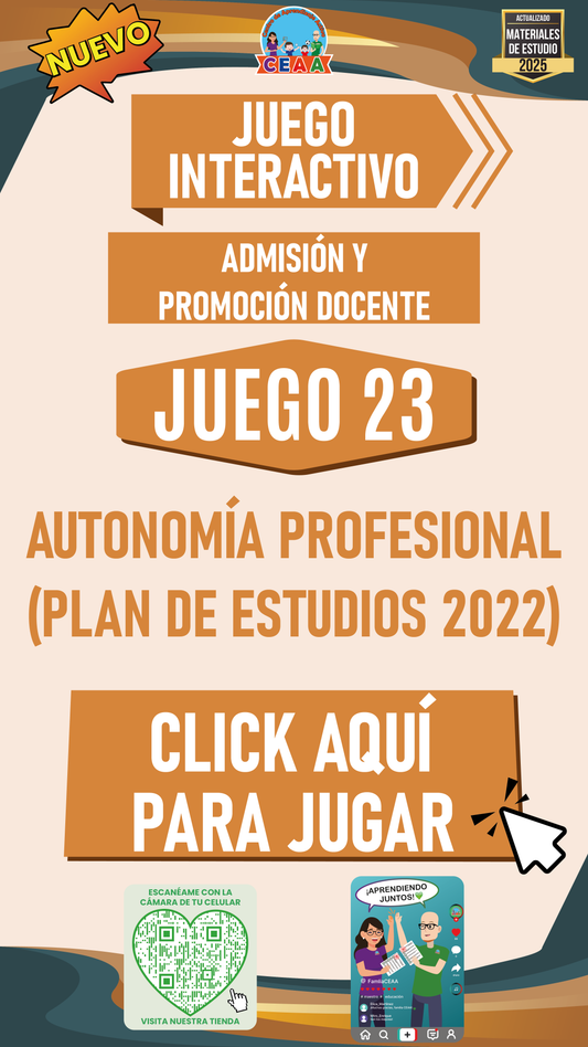 JUEGO INTERACTIVO #23: AUTONOMÍA PROFESIONAL (PLAN DE ESTUDIOS 2022)