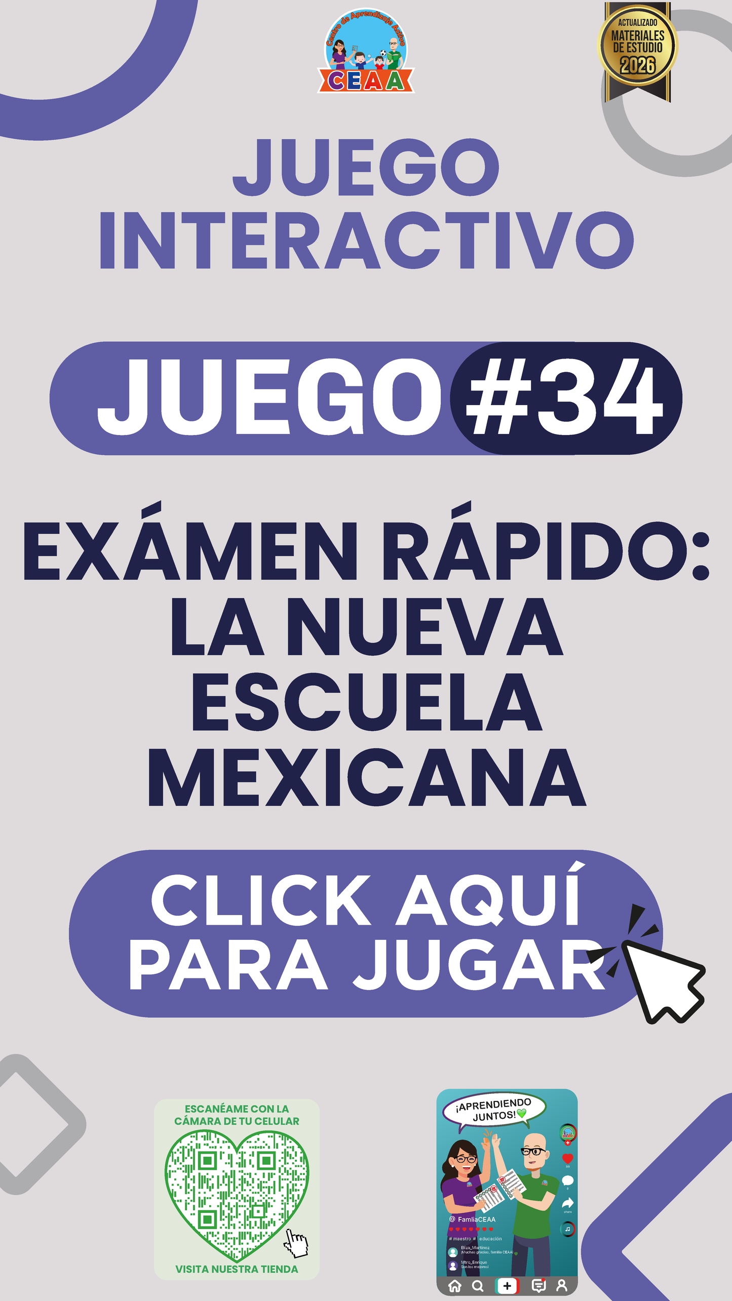 JUEGO INTERACTIVO #34 EXÁMEN RÁPIDO LA NUEVA ESCUELA MEXICANA