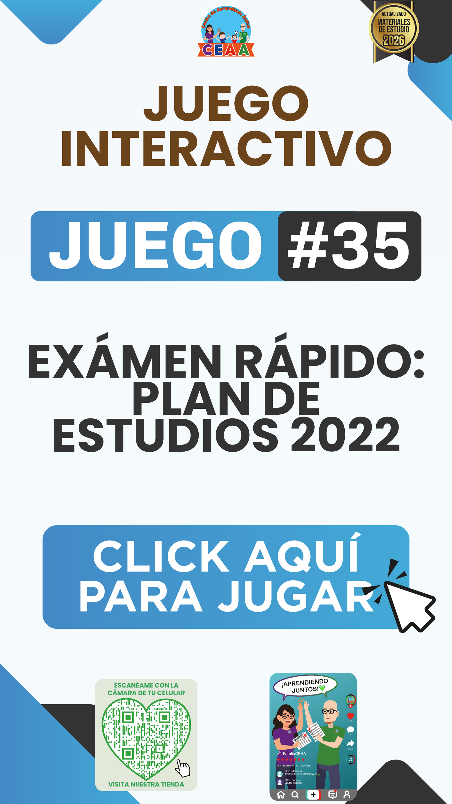JUEGO INTERACTIVO #35 EXÁMEN RÁPIDO PLAN DE ESTUDIOS 2022
